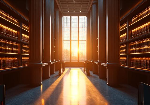 Abstract legal scales and business documents representing legal insights